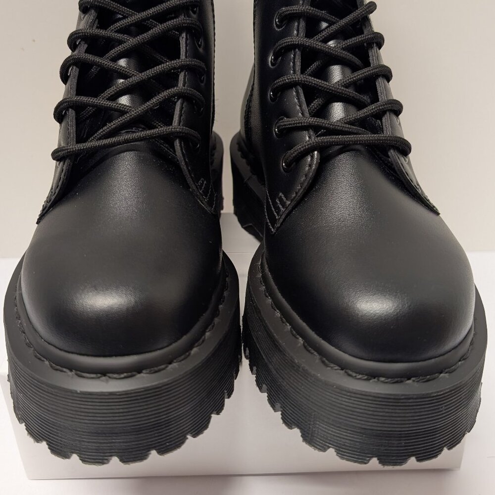 Dr. Martens V Jadon II Mono Vegan Platform Combat Moto Boots in Black-Felix Rub - Picture 11 of 16